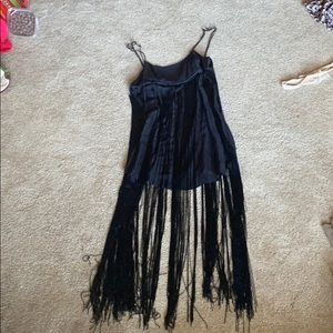 Women’s fringe black dress free people size small